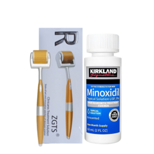 Kirkland Minoxidil 5% + ZGTS Derma Roller (192 Needles) – Professional Hair Regrowth Kit | Buy Online in Bangladesh