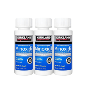 Kirkland Minoxidil 5% Solution (60ml x 3 Bottles) – 3 Month Supply for Hair Regrowth | Original USA Formula in Bangladesh