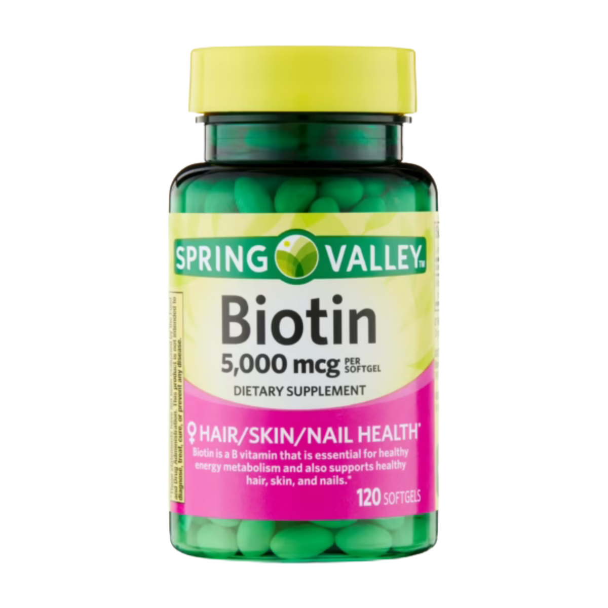 Spring Valley Biotin Hair Skin Nails Health Dietary Supplement ( 5000mcg 120 capsule)