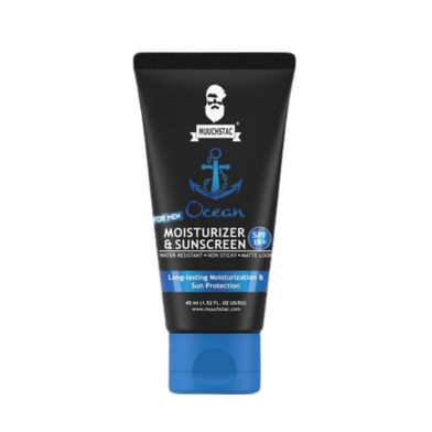 Muuchstac Men’s Ocean Moisturizer & Sunscreen Matte Look SPF 18+ Cream (45ml) – Non-Sticky & Water Resistant Face Cream with Turmeric & Aloe Vera Beads | Buy Online in Bangladesh